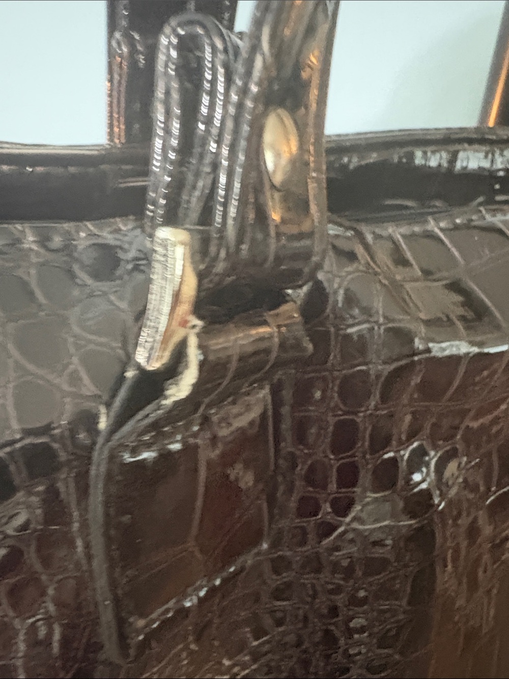 JM New York Women’s Croc-Embossed Laptop Tote Bag in Black - Picture 5 of 11